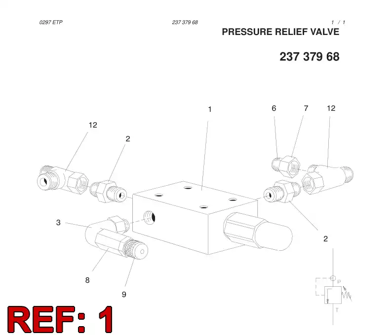 87128269 871 282 69 PRESSURE RELIEF VALVE - Sandvik Technical Drawing