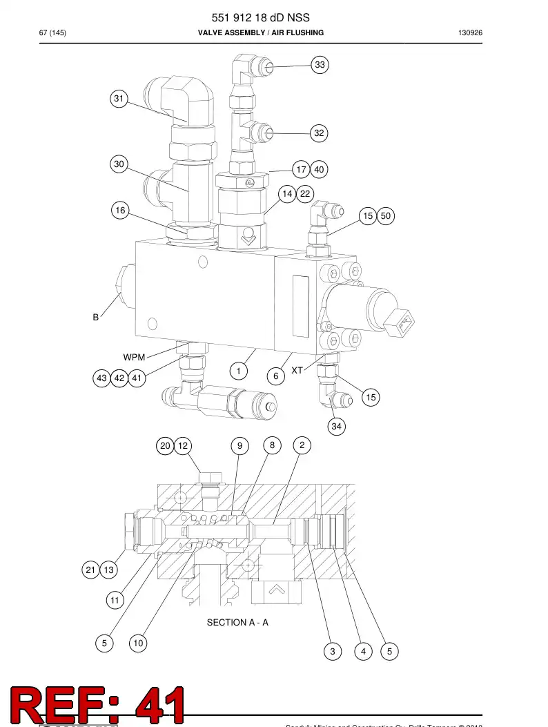 87133659 871 336 59 Adapter, Tee - Sandvik Technical Drawing