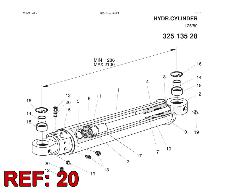 87169439 871 694 39 SEAL KIT FOR OVERCENTER VALVE - Sandvik Technical Drawing