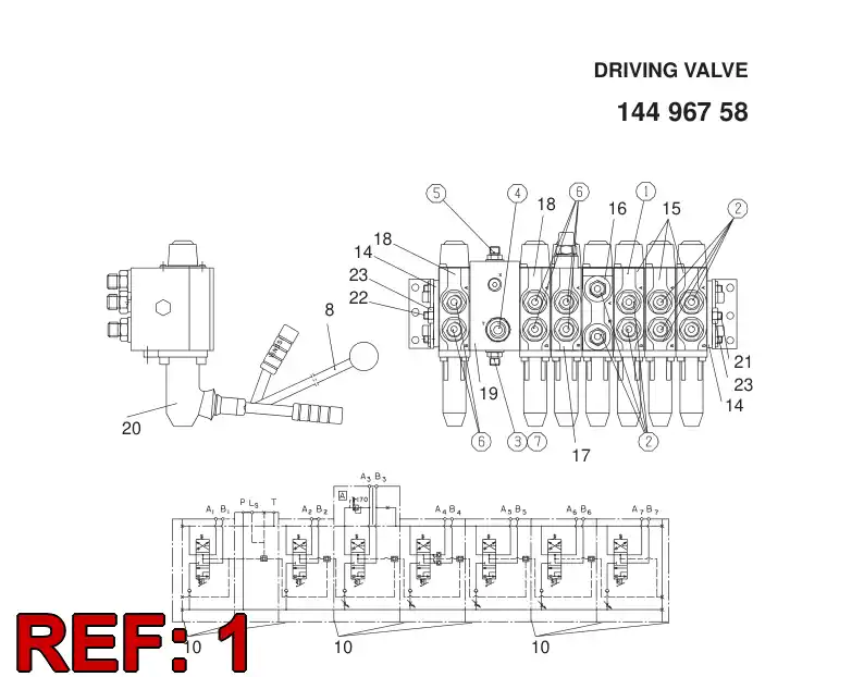 87186209 871 862 09 DIRECTIONAL CONTROL VALVE - Sandvik Technical Drawing