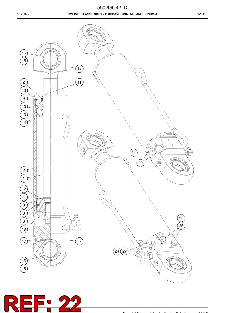 87193339a 871 933 39a Valve, Over Center - Sandvik Technical Drawing