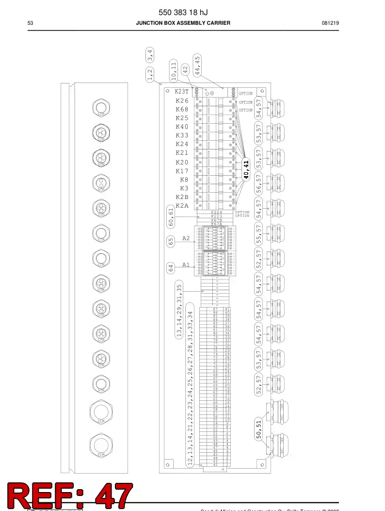 87218119 872 181 19 Relay - Sandvik Technical Drawing