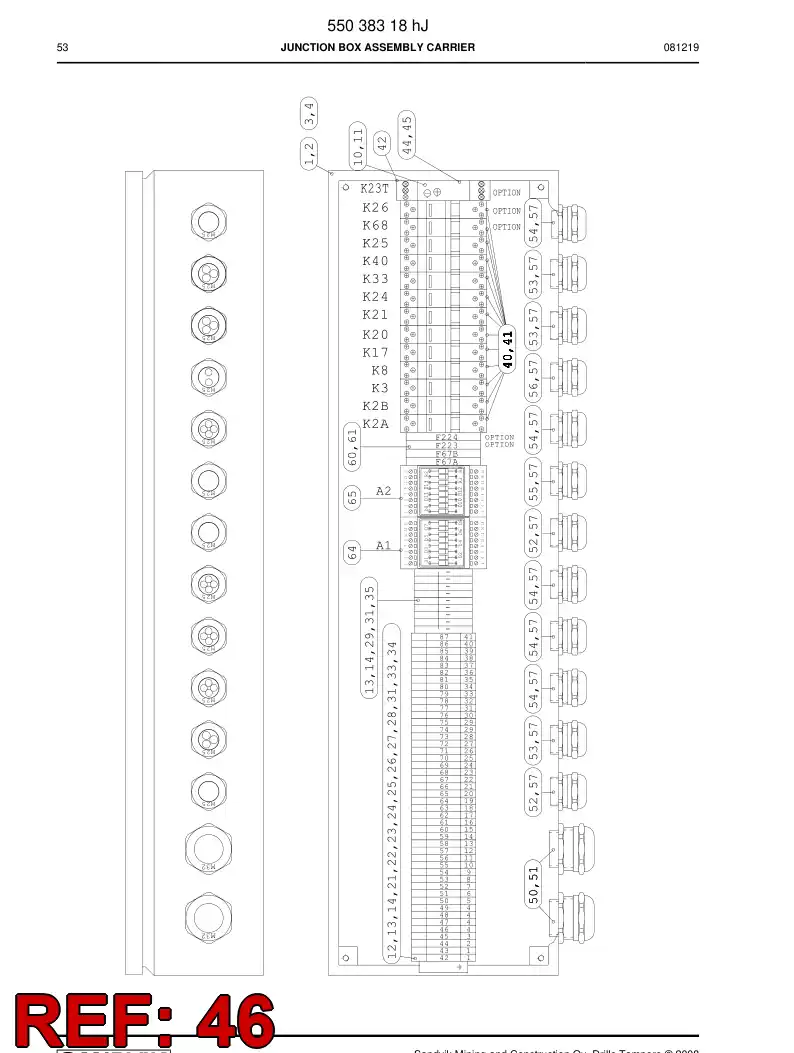 87218249 872 182 49 Relay socket - Sandvik Technical Drawing