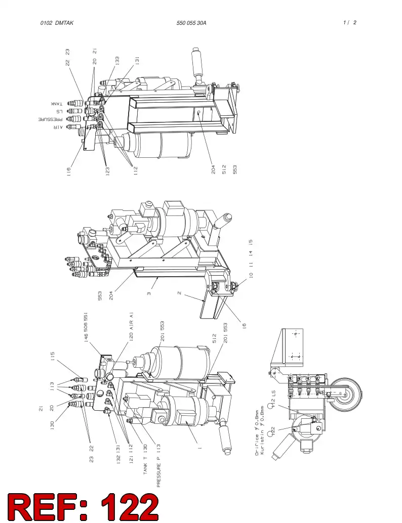 87218809 872 188 09 Adapter (hydraulic) - Sandvik Technical Drawing