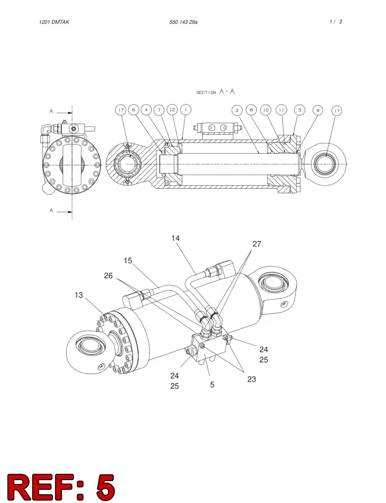 87252739 872 527 39 DOUBLE OVERCENTER VALVE - Sandvik Technical Drawing