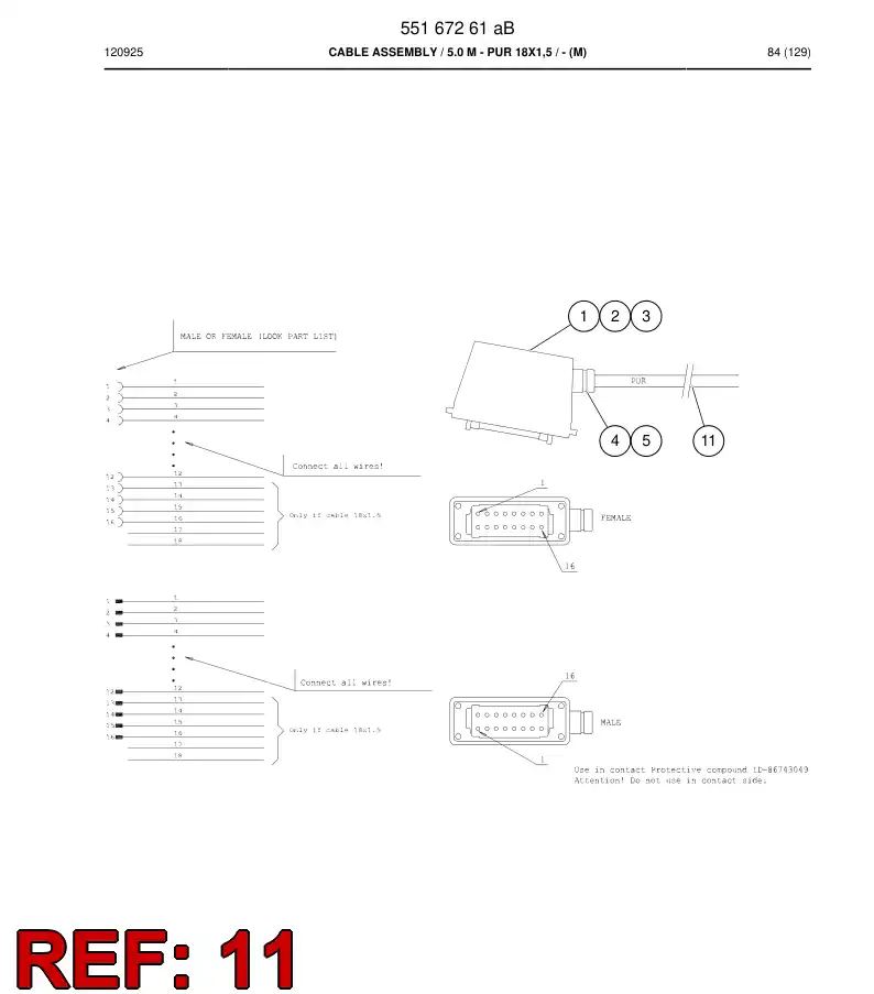 87256519a 872 565 19a Cable - Sandvik Technical Drawing
