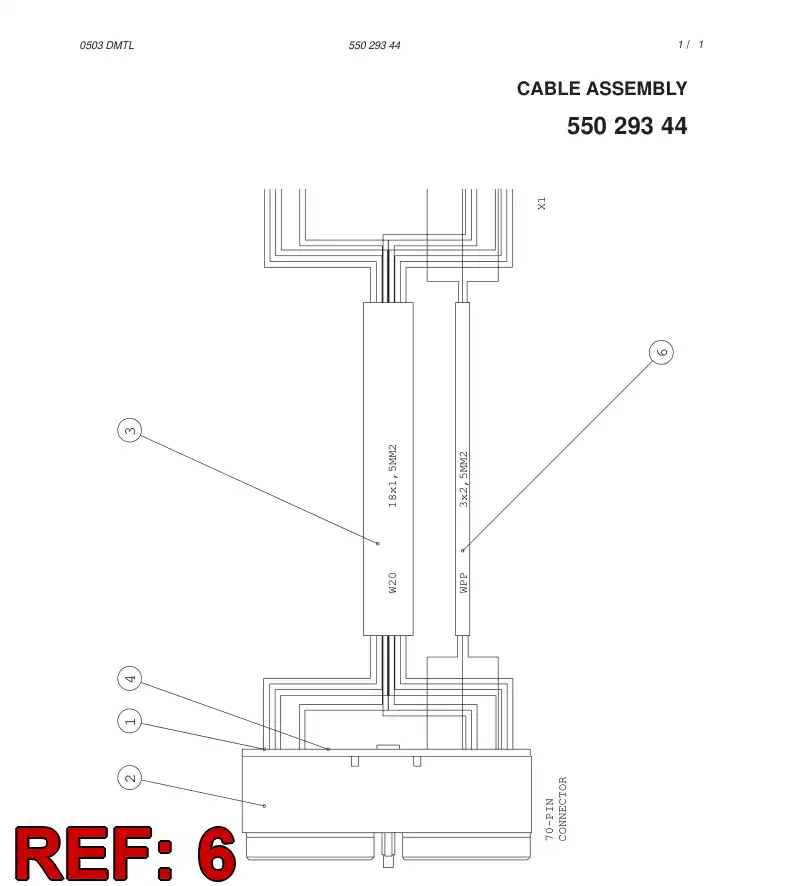87257099 872 570 99 CABLE - Sandvik Technical Drawing