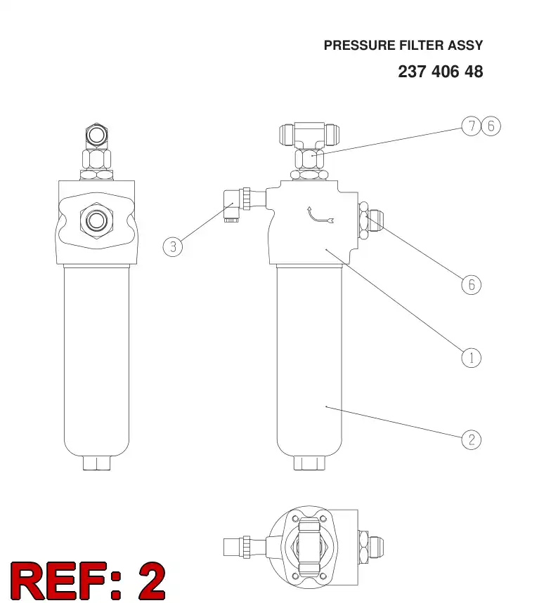 87270109 872 701 09 Filter Element, Return - Sandvik Technical Drawing