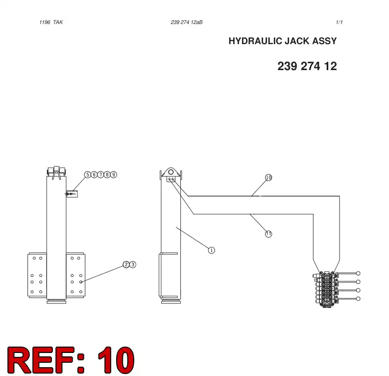 87353219 873 532 19 HYDR.HOSE ASSEMBLY - Sandvik Technical Drawing