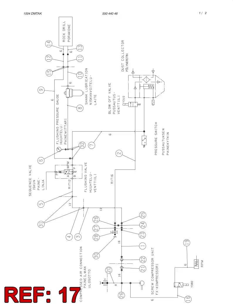 87416379 874 163 79 HYDR.HOSE ASSEMBLY - Sandvik Technical Drawing