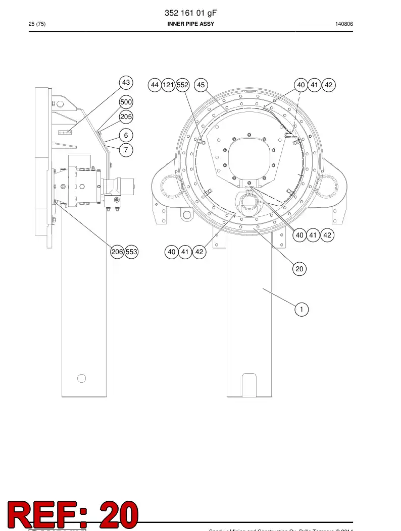 87452349a 874 523 49a BEARING - Sandvik Technical Drawing