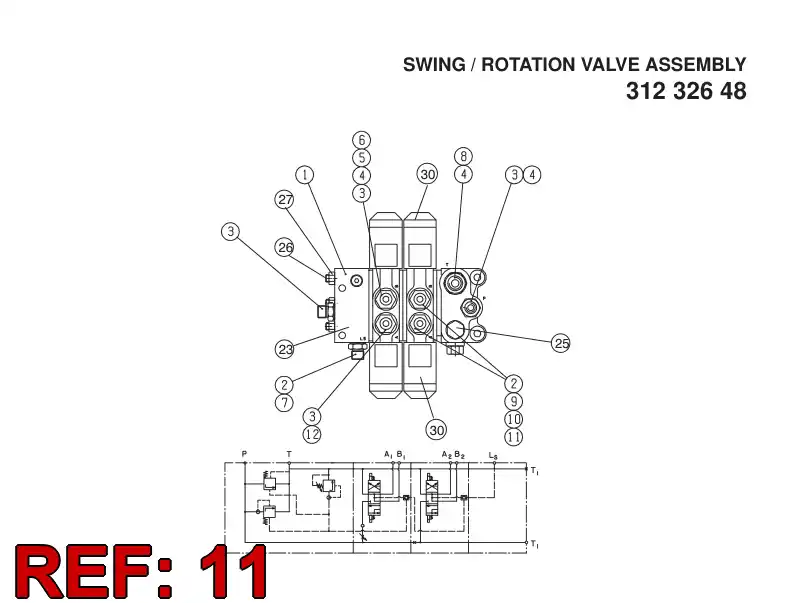 87453079 874 530 79 Valve, Throttle Check - Sandvik Technical Drawing