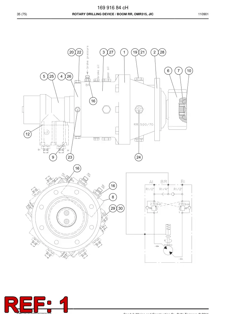 87455659b 874 556 59b Gear, Planetary - Sandvik Technical Drawing