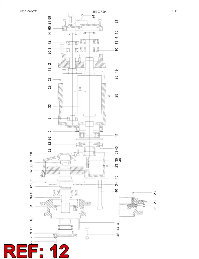 87457269 874 572 69 ANGULAR BALL BEARING - Sandvik Technical Drawing