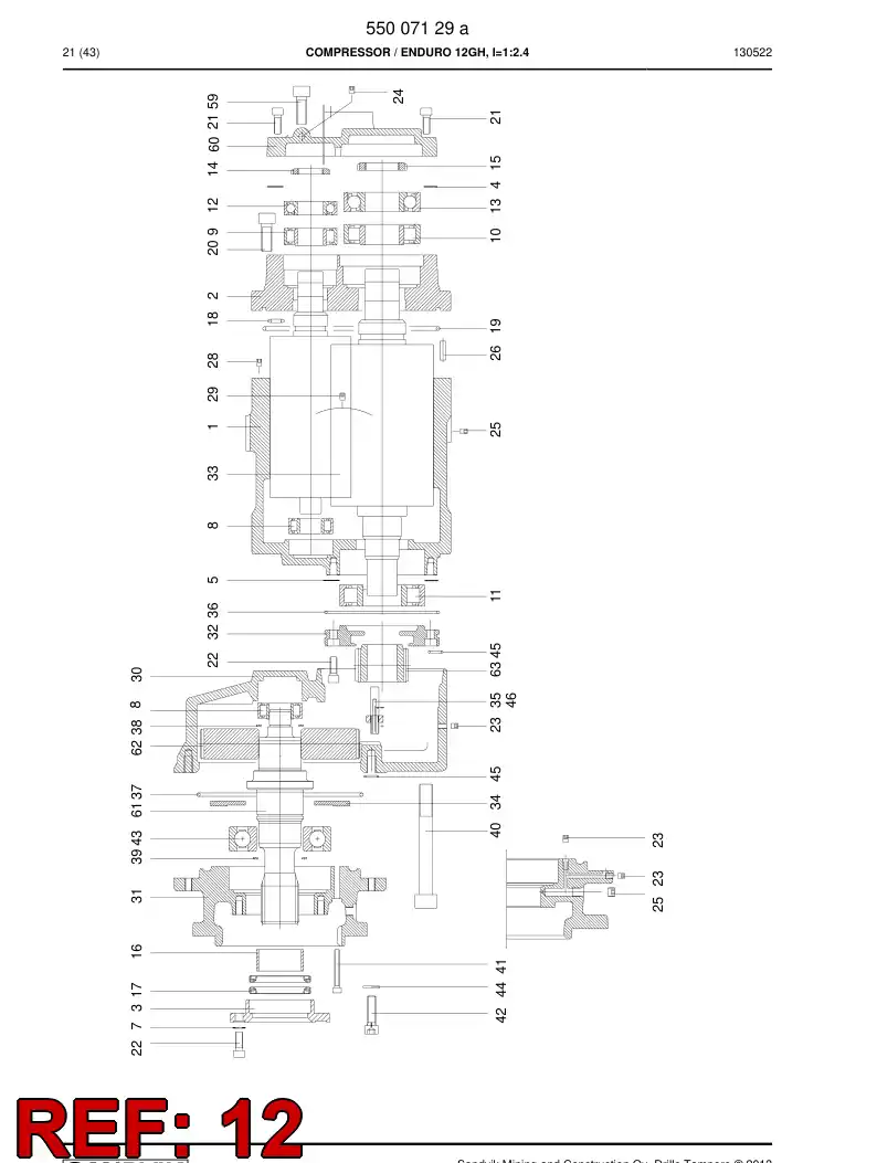 87457269a 874 572 69a Angular ball bearing - Sandvik Technical Drawing