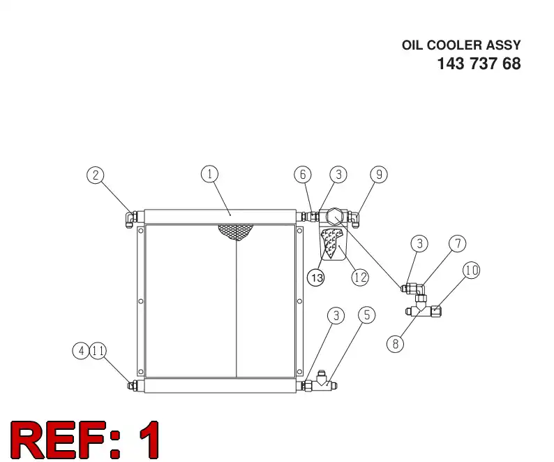 87489399 874 893 99 COOLER - Sandvik Technical Drawing
