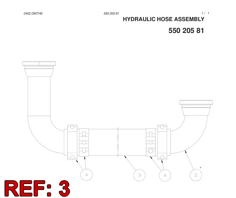87491909 874 919 09 SUCTION HOSE - Sandvik Technical Drawing