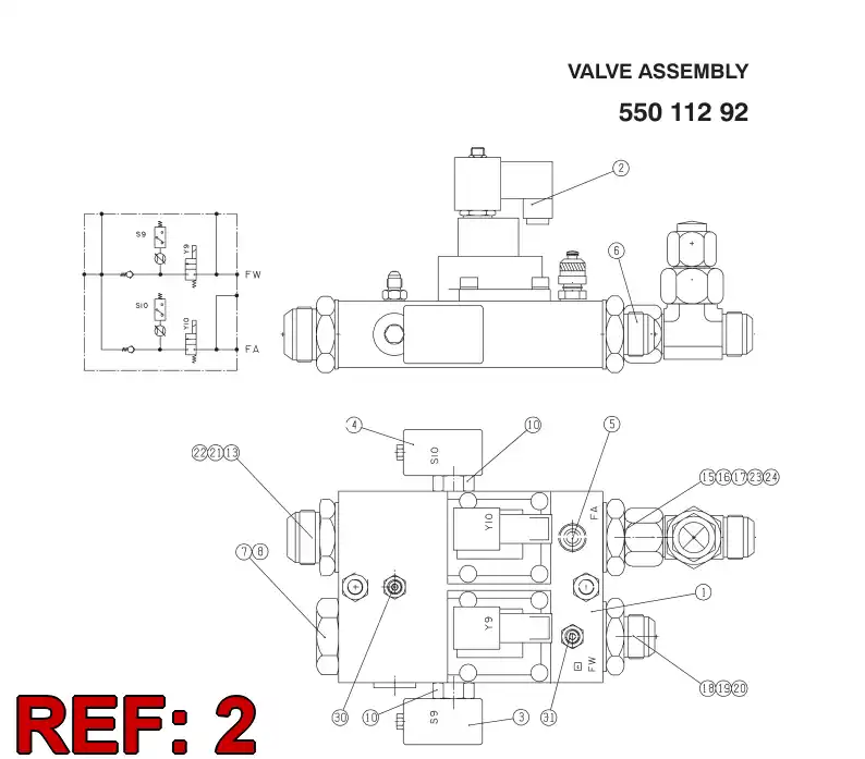 87496399 874 963 99 2 / 2-SOLENOID VALVE - Sandvik Technical Drawing