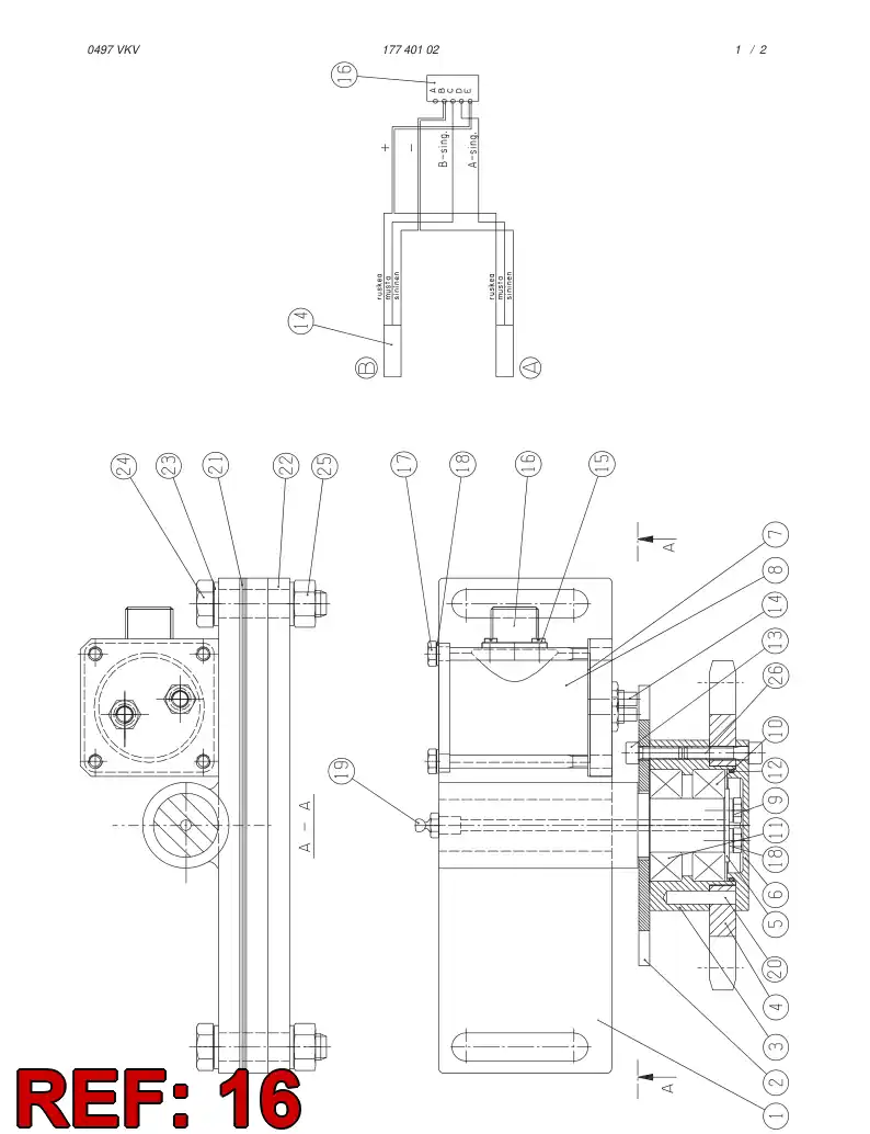 87499449 874 994 49 MULTIPOLE CONNECTOR (FRAME) - Sandvik Technical Drawing
