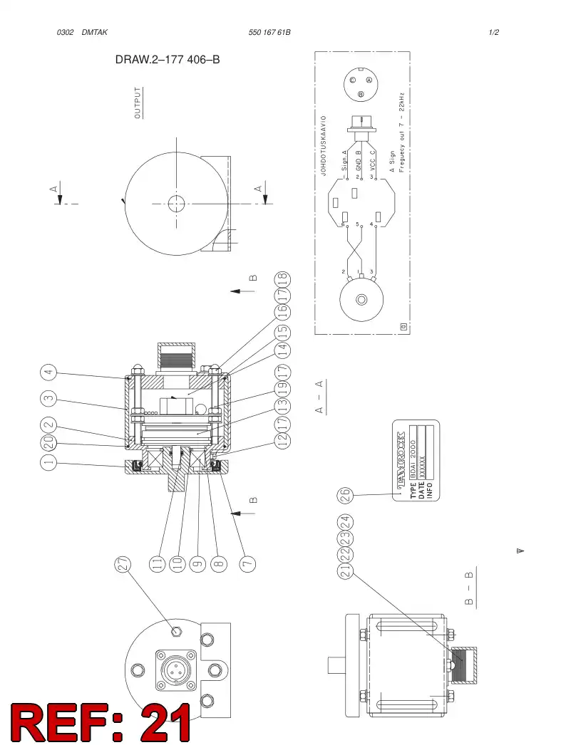 87499609 874 996 09 MULTIPOLE CONNECTOR (FRAME) - Sandvik Technical Drawing