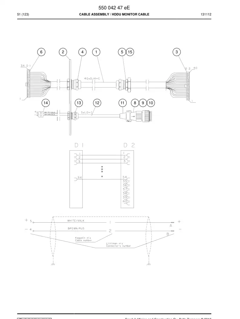 87900469 879 004 69 Connector, Multipole, Male - Sandvik Technical Drawing