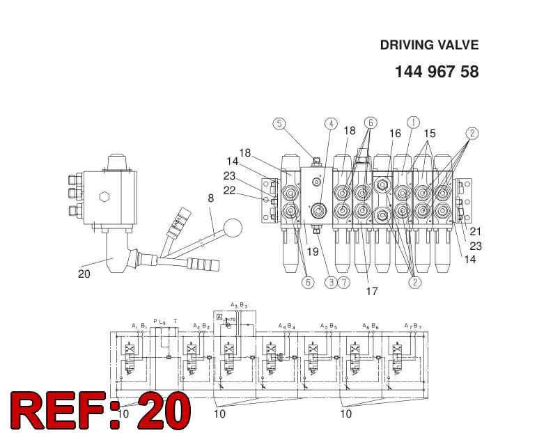 87910649 879 106 49 HAND LEVER - Sandvik Technical Drawing