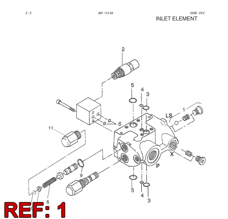 87923169 879 231 69 SHUTTLE VALVE ASSY - Sandvik Technical Drawing