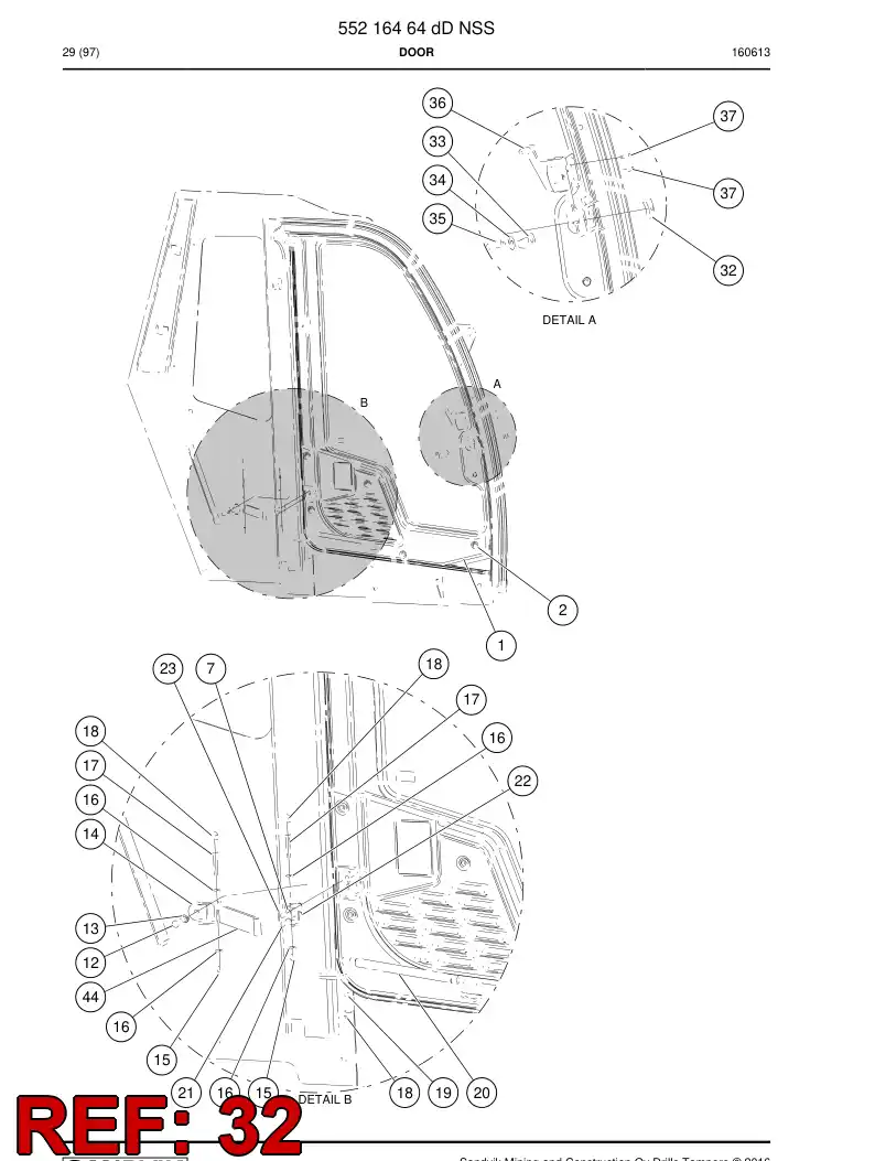 87927359 879 273 59 Plate, Mounting - Sandvik Technical Drawing