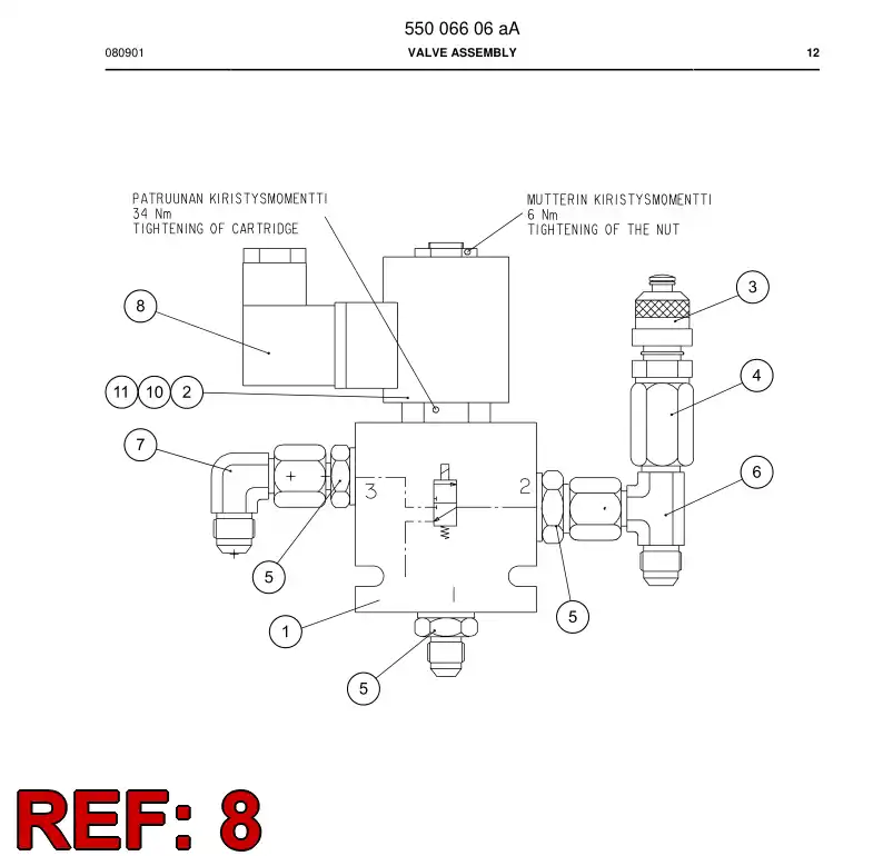 87936809c 879 368 09c Pre-wired plug cable - Sandvik Technical Drawing