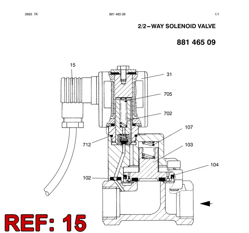 87936939 879 369 39 SOLENOID VALVE ADAPTER (5M) - Sandvik Technical Drawing