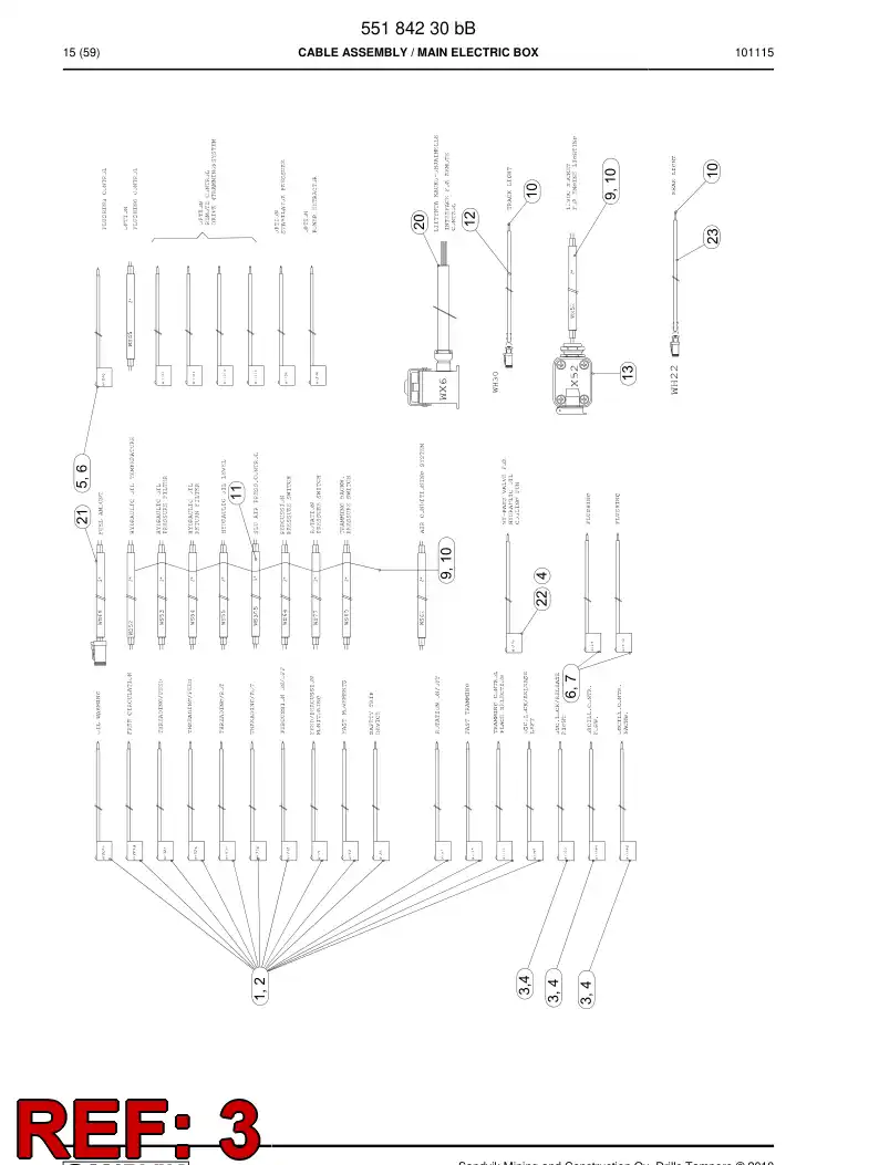 87936939c 879 369 39c Pre-wired plug cable - Sandvik Technical Drawing