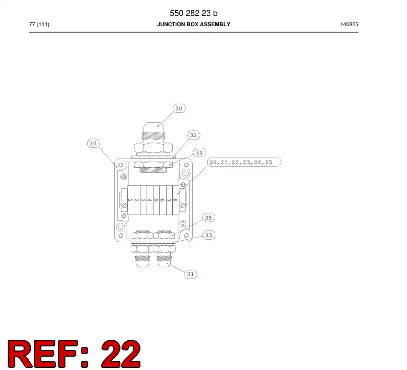 87945139 879 451 39 TERMINAL MARKING STRIP - Sandvik Technical Drawing