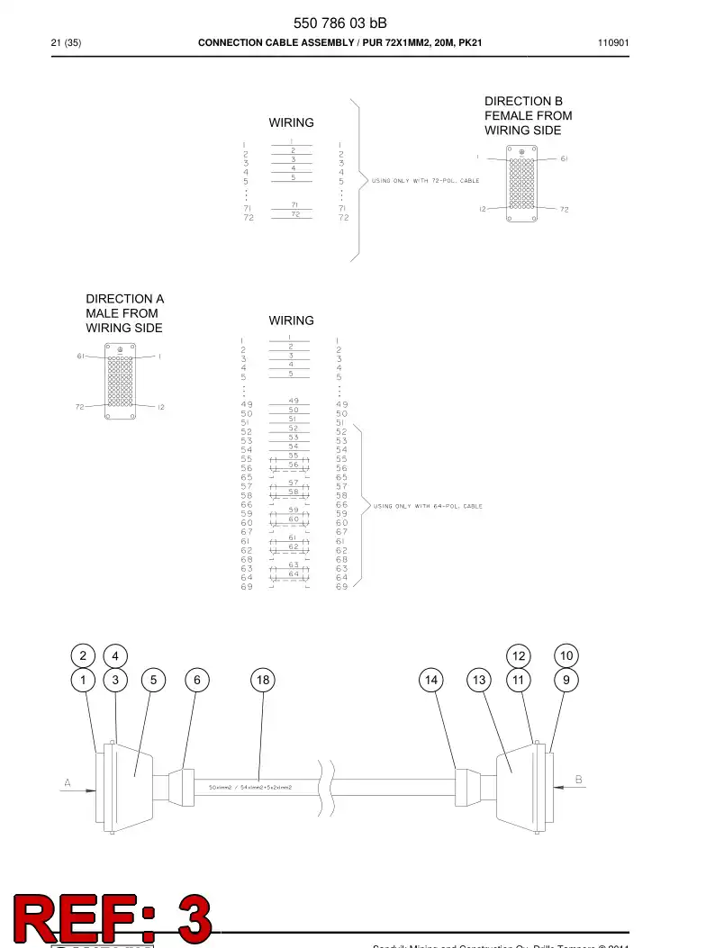 88021629 880 216 29 MULTIPOLE CONNECTOR PLUGCASE - Sandvik Technical Drawing