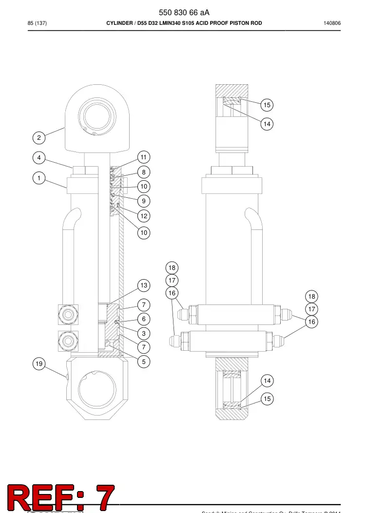 88031099a 880 310 99a GUIDE DE LA ROD - Sandvik Technical Drawing