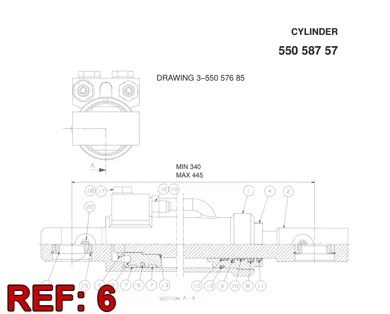 88031249 880 312 49 SEAL, Piston - Sandvik Technical Drawing
