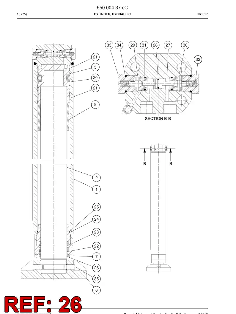 88034429 880 344 29 Wiper - Sandvik Technical Drawing