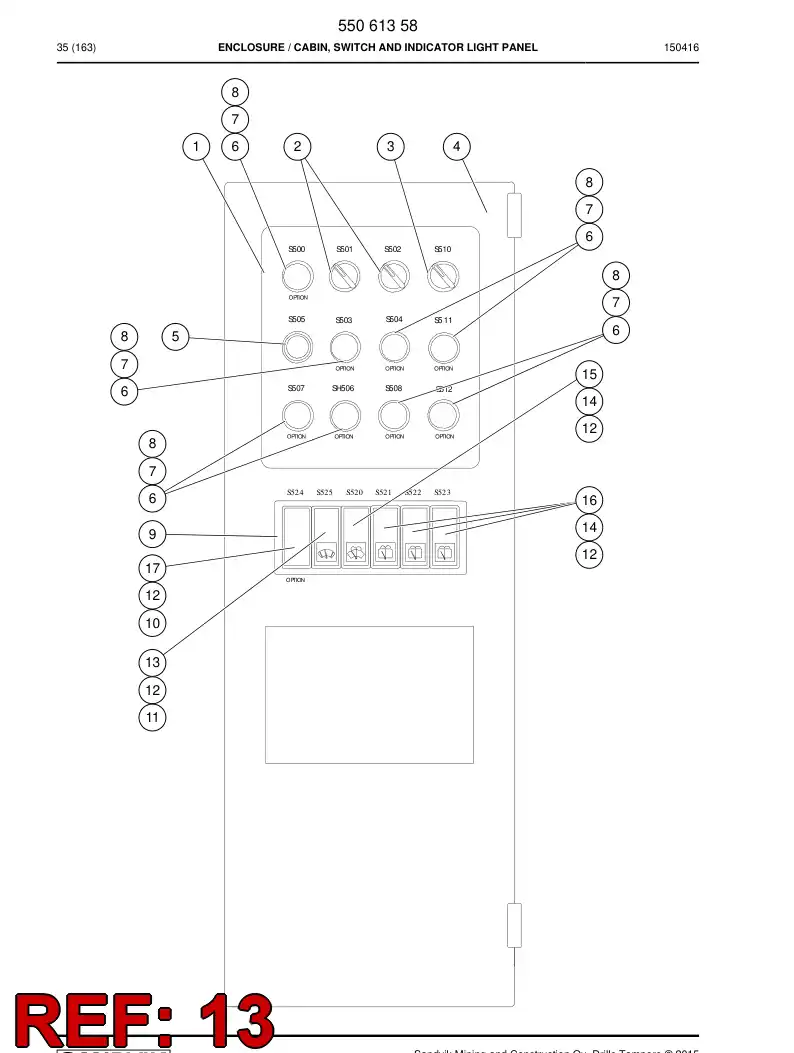 88067289 880 672 89 ETIQUETA, PAINEL - Sandvik Technical Drawing