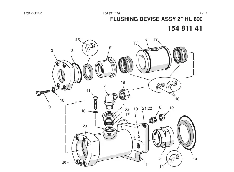 88067979 880 679 79 SEAL KIT FOR FLUSHING DEVICE 2" ROD - Sandvik Technical Drawing