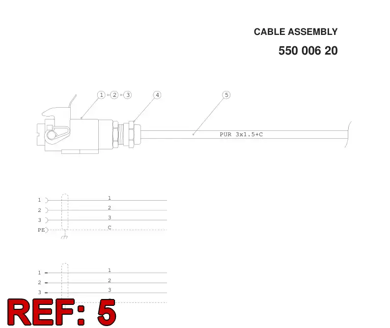 88076739 880 767 39 Cable, Shielded - Sandvik Technical Drawing