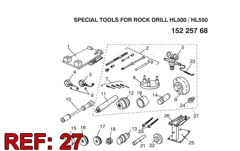 88081719 880 817 19 KIT DE FERRAMENTAS DE SERVIO DE CAMPO - Sandvik Technical Drawing