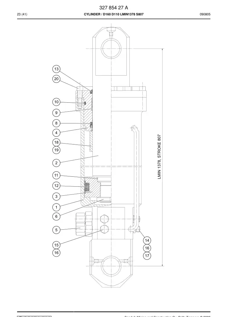 88082319 880 823 19 Seal kit - Sandvik Technical Drawing