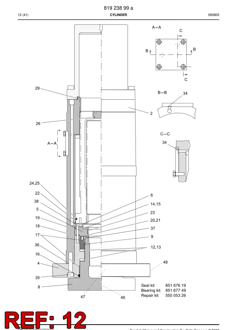 88088099 880 880 99 THRUST PLATE - Sandvik Technical Drawing