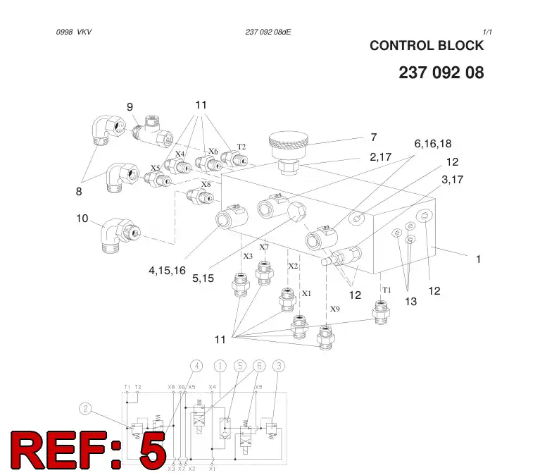 88110579 881 105 79 SHUTTLE VALVE CARTRIDGE ASSY - Sandvik Technical Drawing
