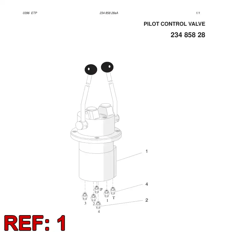 88111589 881 115 89 PILOT CONTROL VALVE ASSY - Sandvik Technical Drawing