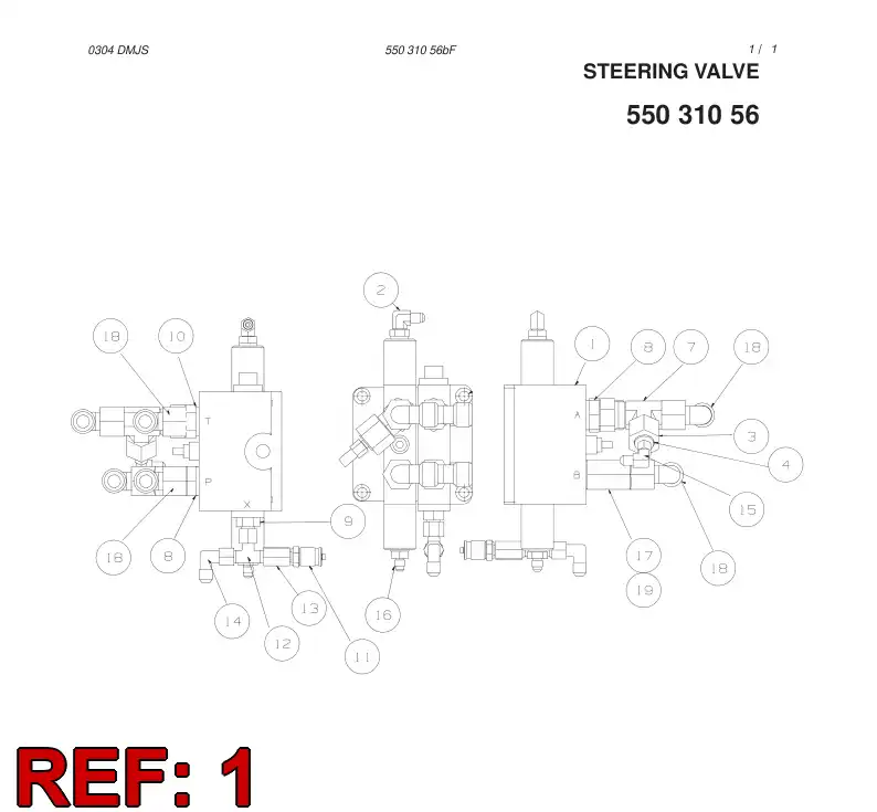 88126689 881 266 89 DIRECTION VALVE ASSY - Sandvik Technical Drawing
