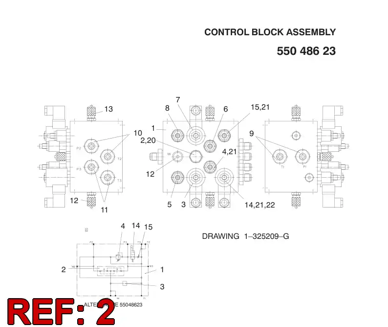 88126969 881 269 69 Flow Divider, Spool Type - Sandvik Technical Drawing