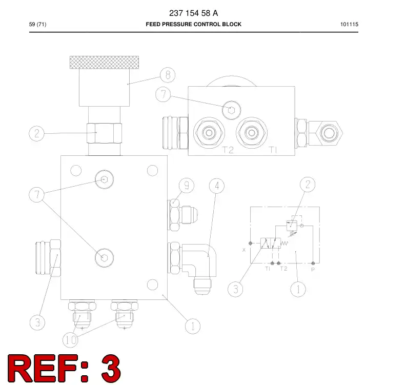 88129179a 881 291 79a Valve, Spool, Directional - Sandvik Technical Drawing