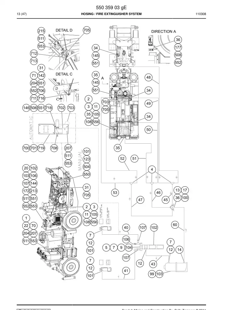 88134849a 881 348 49a Dashboard actuator - Sandvik Technical Drawing