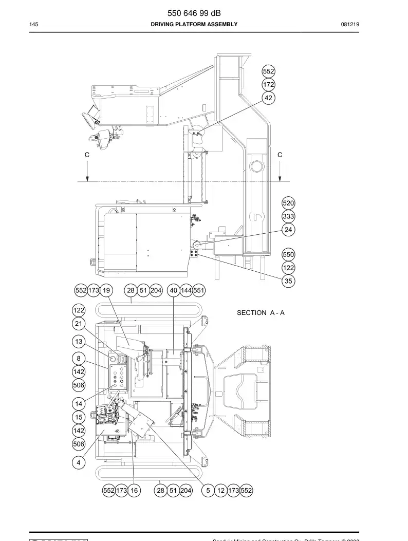 88155409a 881 554 09a Bushing - Sandvik Technical Drawing