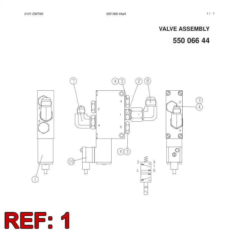 88174319 881 743 19 CONTROL VALVE - Sandvik Technical Drawing